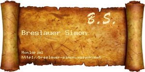 Breslauer Simon névjegykártya